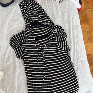 Striped Black and White Women's Top